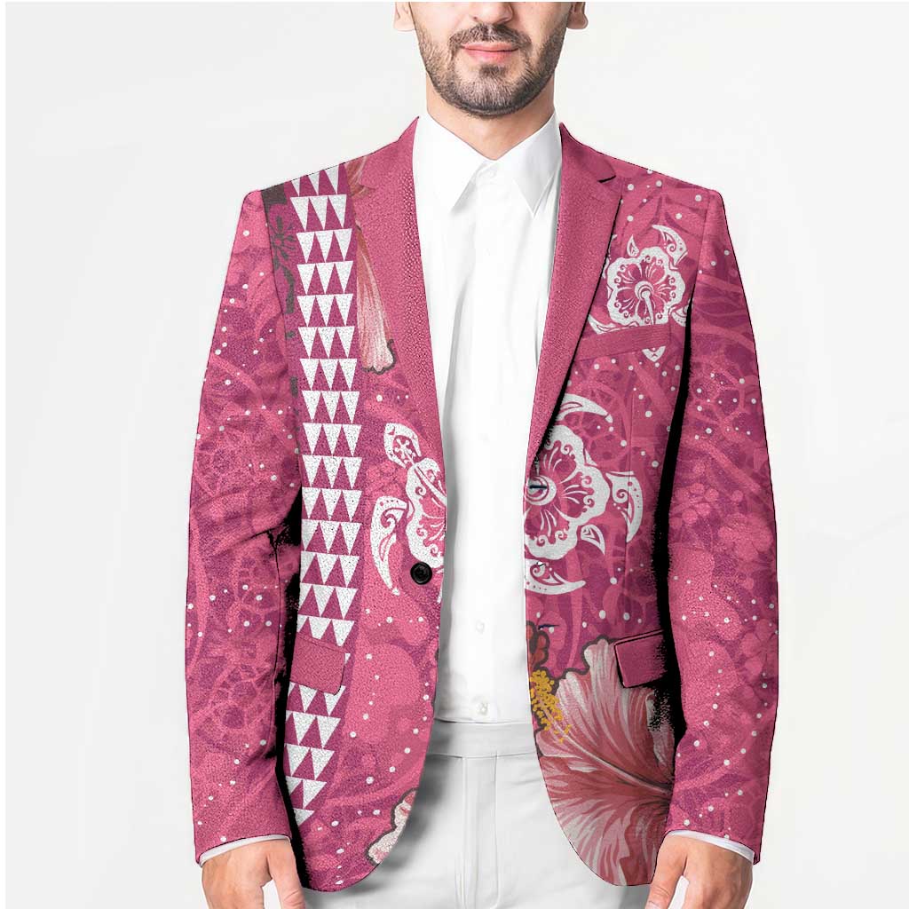 Pink Hibiscus Turle Blazer Hawaiian Style Tribal Tapa Pattern - Polynesian Pride