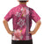 Pink Hibiscus Turle Family Matching Mermaid Dress and Hawaiian Shirt Hawaiian Style Tribal Tapa Pattern