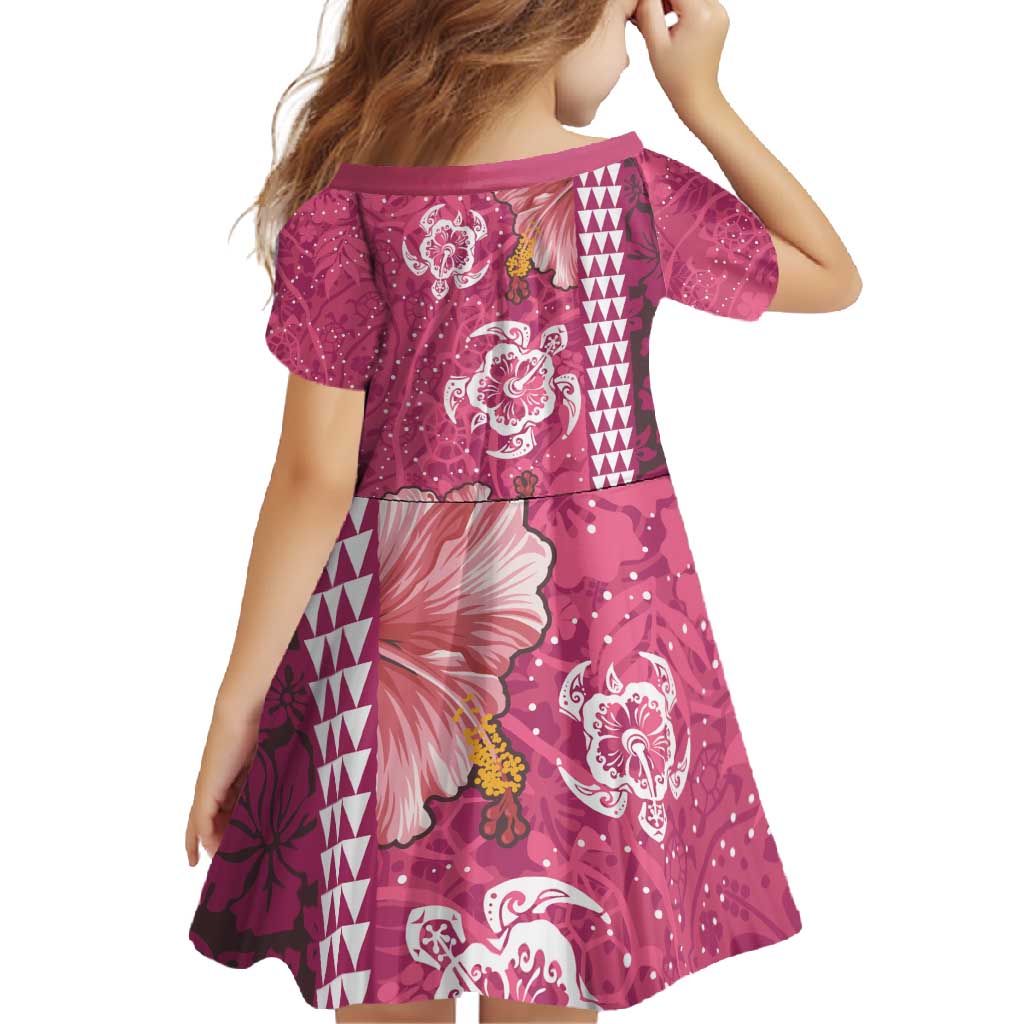 Pink Hibiscus Turle Family Matching Mermaid Dress and Hawaiian Shirt Hawaiian Style Tribal Tapa Pattern LT9 - Polynesian Pride
