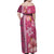 Pink Hibiscus Turle Family Matching Off Shoulder Maxi Dress and Hawaiian Shirt Hawaiian Style Tribal Tapa Pattern