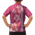 Pink Hibiscus Turle Family Matching Tank Maxi Dress and Hawaiian Shirt Hawaiian Style Tribal Tapa Pattern