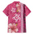 Pink Hibiscus Turle Family Matching Tank Maxi Dress and Hawaiian Shirt Hawaiian Style Tribal Tapa Pattern