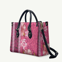 Pink Hibiscus Turle Leather Bag Hawaiian Style Tribal Tapa Pattern - Polynesian Pride