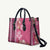 Pink Hibiscus Turle Leather Bag Hawaiian Style Tribal Tapa Pattern - Polynesian Pride