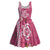 Pink Hibiscus Turle Midi Dress Hawaiian Style Tribal Tapa Pattern - Polynesian Pride
