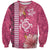 Pink Hibiscus Turle Sweatshirt Hawaiian Style Tribal Tapa Pattern