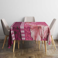 Pink Hibiscus Turle Tablecloth Hawaiian Style Tribal Tapa Pattern