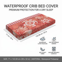 Red Hibiscus Turtle Baby Bed Cover Hawaiian Style Tribal Tapa Pattern LT9 - Polynesian Pride