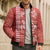 Red Hibiscus Turle Bomber Puffer Jacket Hawaiian Style Tribal Tapa Pattern - Polynesian Pride