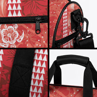 Red Hibiscus Turtle Duffle Bag Hawaiian Style Tribal Tapa Pattern LT9 - Polynesian Pride