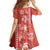 Red Hibiscus Turle Family Matching Short Sleeve Bodycon Dress and Hawaiian Shirt Hawaiian Style Tribal Tapa Pattern