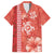 Red Hibiscus Turle Family Matching Short Sleeve Bodycon Dress and Hawaiian Shirt Hawaiian Style Tribal Tapa Pattern