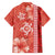 Red Hibiscus Turle Family Matching Short Sleeve Bodycon Dress and Hawaiian Shirt Hawaiian Style Tribal Tapa Pattern