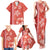 Red Hibiscus Turle Family Matching Tank Maxi Dress and Hawaiian Shirt Hawaiian Style Tribal Tapa Pattern
