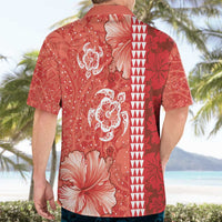 Red Hibiscus Turle Hawaiian Shirt Hawaiian Style Tribal Tapa Pattern