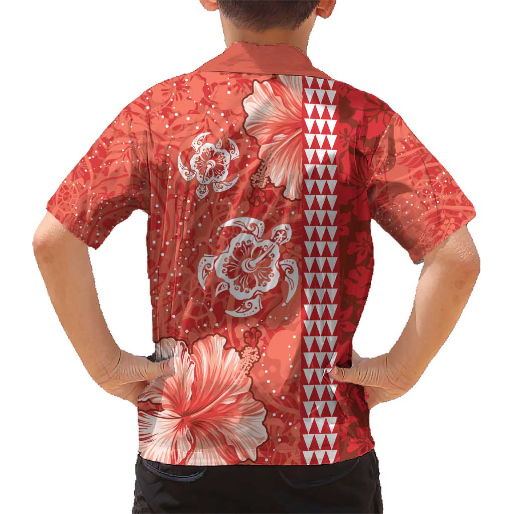 Red Hibiscus Turle Hawaiian Shirt Hawaiian Style Tribal Tapa Pattern