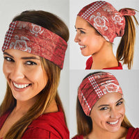 Red Hibiscus Turle Neck Gaiter Hawaiian Style Tribal Tapa Pattern - Polynesian Pride