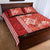 Red Hibiscus Turle Quilt Bed Set Hawaiian Style Tribal Tapa Pattern