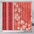 Red Hibiscus Turle Shower Curtain Hawaiian Style Tribal Tapa Pattern