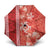 Red Hibiscus Turle Umbrella Hawaiian Style Tribal Tapa Pattern - Polynesian Pride