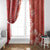Red Hibiscus Turle Window Curtain Hawaiian Style Tribal Tapa Pattern