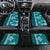 Teal Hibiscus Turle Car Mats Hawaiian Style Tribal Tapa Pattern