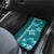 Teal Hibiscus Turle Car Mats Hawaiian Style Tribal Tapa Pattern