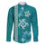 Teal Hibiscus Turle Family Matching Tank Maxi Dress and Hawaiian Shirt Hawaiian Style Tribal Tapa Pattern