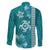 Teal Hibiscus Turle Family Matching Tank Maxi Dress and Hawaiian Shirt Hawaiian Style Tribal Tapa Pattern