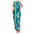 Teal Hibiscus Turle Family Matching Tank Maxi Dress and Hawaiian Shirt Hawaiian Style Tribal Tapa Pattern
