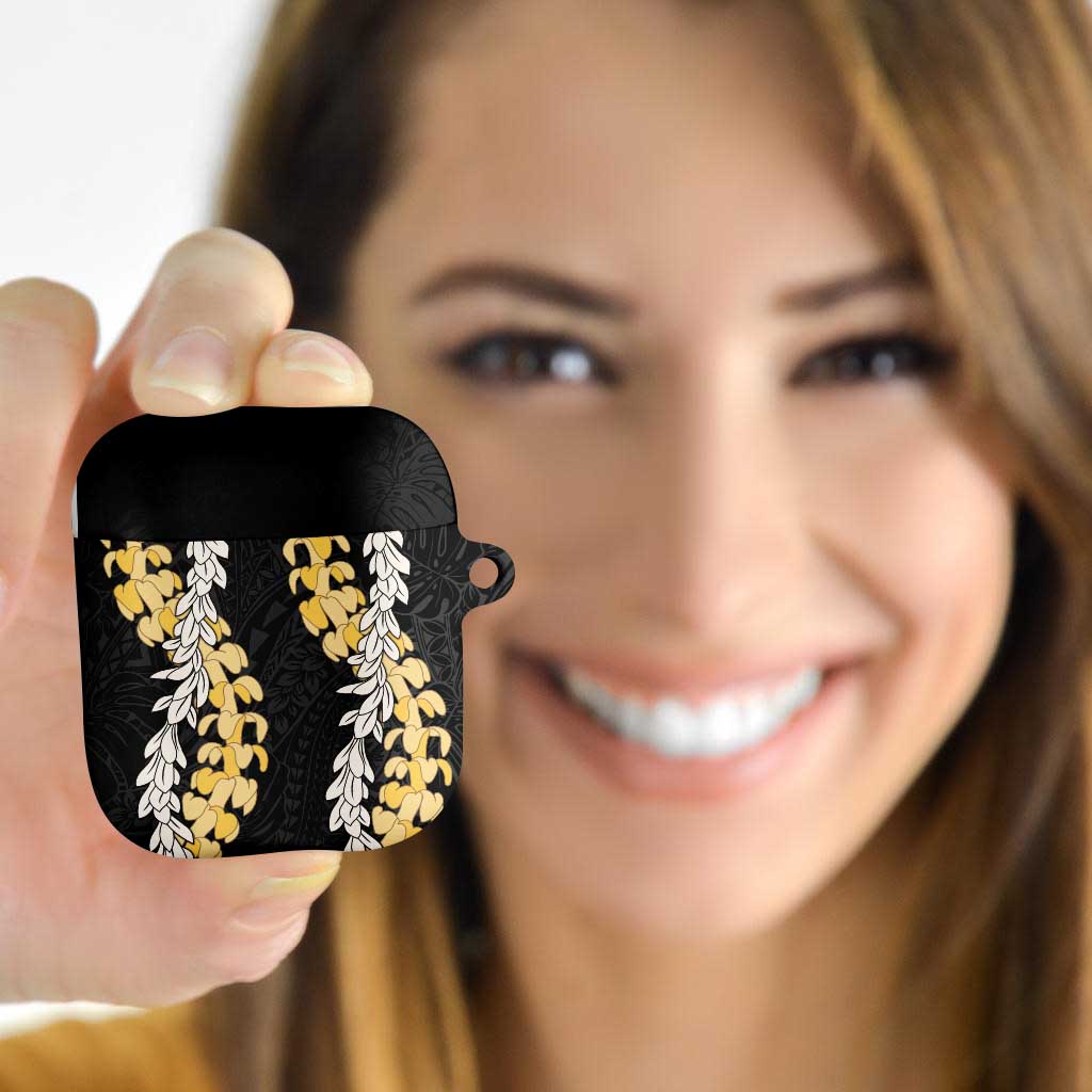Puakenikeni and Maile Lei AirPods Case Black Double Strand Lei - Polynesian Pride