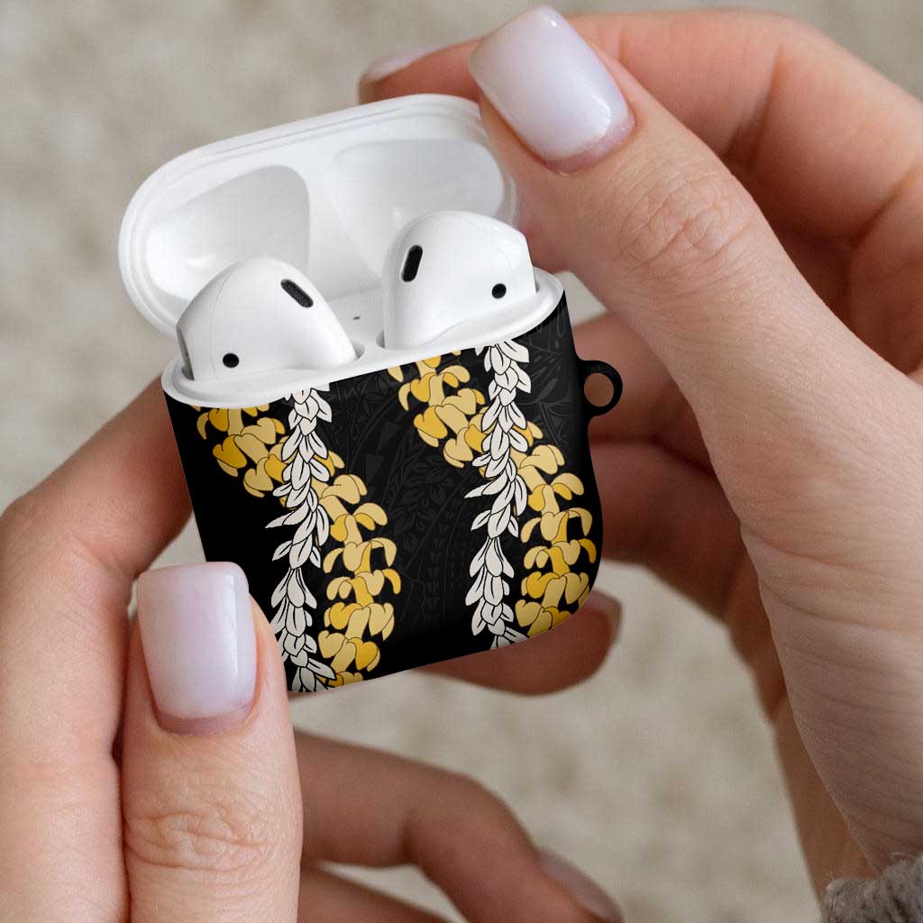 Puakenikeni and Maile Lei AirPods Case Black Double Strand Lei - Polynesian Pride
