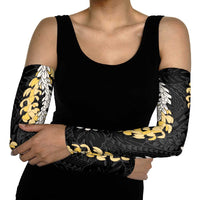 Puakenikeni and Maile Lei Arm Sleeves Black Double Strand Lei - Polynesian Pride