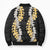 Puakenikeni and Maile Lei Bomber Puffer Jacket Black Double Strand Lei - Polynesian Pride