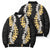 Puakenikeni and Maile Lei Bomber Puffer Jacket Black Double Strand Lei - Polynesian Pride