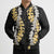 Puakenikeni and Maile Lei Bomber Puffer Jacket Black Double Strand Lei - Polynesian Pride