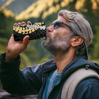 Puakenikeni and Maile Lei 4 in 1 Can Cooler Tumbler Black Double Strand Lei