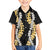 Puakenikeni and Maile Lei Family Matching Long Sleeve Bodycon Dress and Hawaiian Shirt Black Double Strand Lei