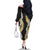 Puakenikeni and Maile Lei Family Matching Off The Shoulder Long Sleeve Dress and Hawaiian Shirt Black Double Strand Lei