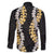 Puakenikeni and Maile Lei Family Matching Tank Maxi Dress and Hawaiian Shirt Black Double Strand Lei