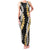Puakenikeni and Maile Lei Family Matching Tank Maxi Dress and Hawaiian Shirt Black Double Strand Lei