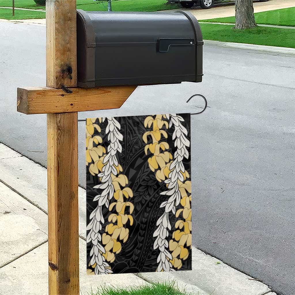 Puakenikeni and Maile Lei Garden Flag Black Double Strand Lei