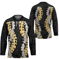 Puakenikeni and Maile Lei Hockey Jersey Black Double Strand Lei - Polynesian Pride