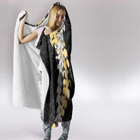 Puakenikeni and Maile Lei Hooded Blanket Black Double Strand Lei