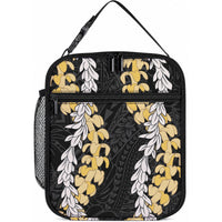 Puakenikeni and Maile Lei Lunch Bag Black Double Strand Lei LT9 10.2 × 8.3 × 4.3 inch Black - Polynesian Pride