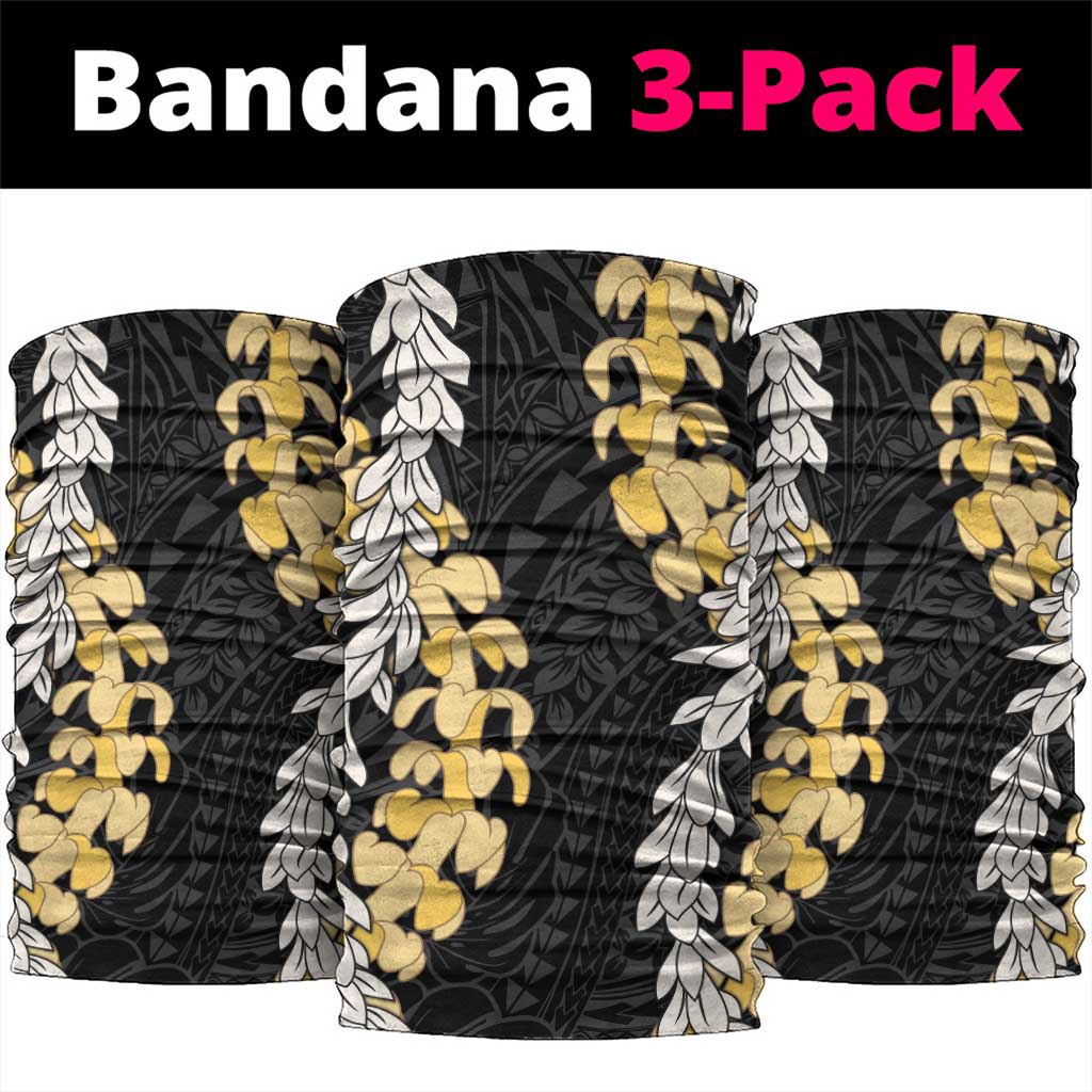 Puakenikeni and Maile Lei Neck Gaiter Black Double Strand Lei - Polynesian Pride