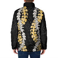 Puakenikeni and Maile Lei Padded Jacket Black Double Strand Lei - Polynesian Pride