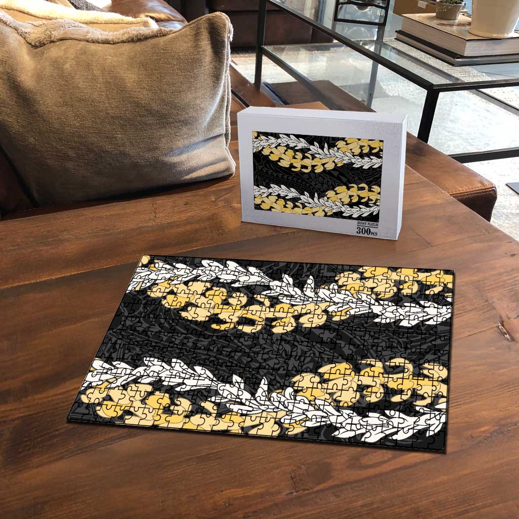Puakenikeni and Maile Lei Puzzle Black Double Strand Lei - Polynesian Pride