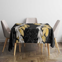 Puakenikeni and Maile Lei Tablecloth Black Double Strand Lei