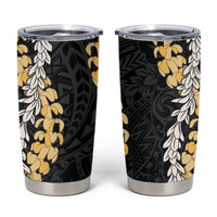 Puakenikeni and Maile Lei Tumbler Cup Black Double Strand Lei